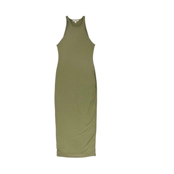 NWT INC X Culpos Bodycon ribbed, army green,‎ halter dress, SZ XL - Picture 1 of 8